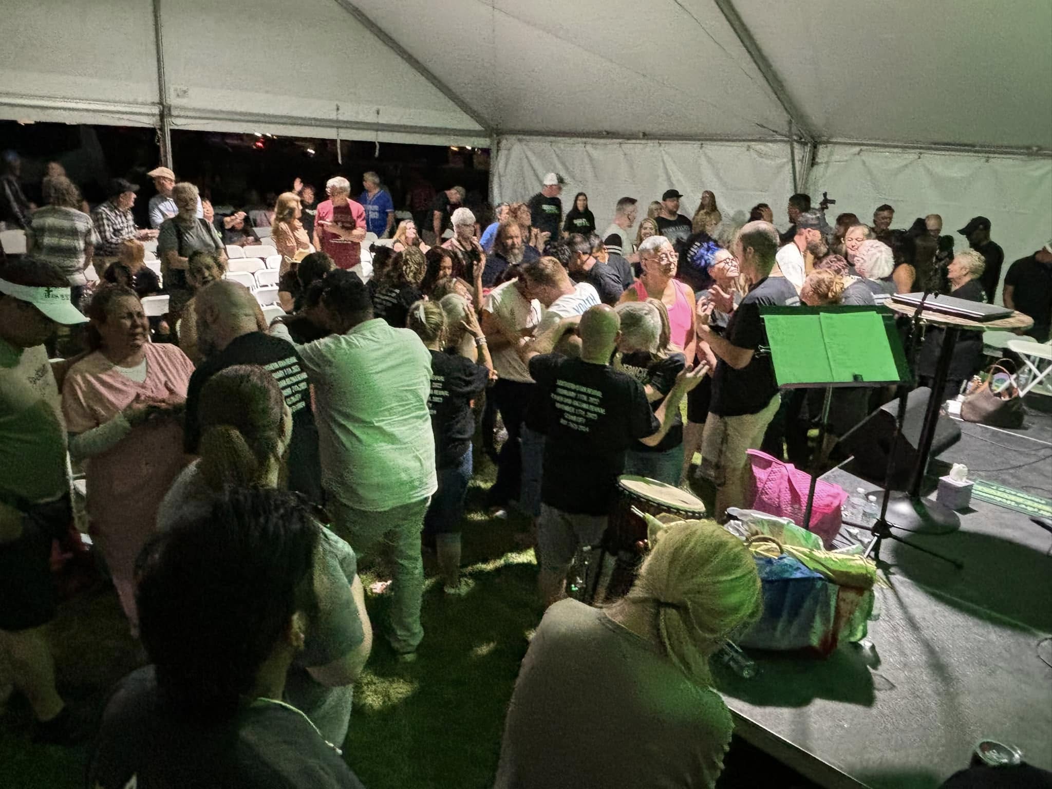 Worship team performing